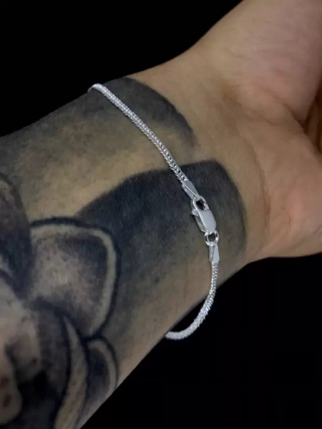 Pulseira elo duplo 2mm - PRATA 925