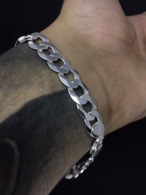 Pulseira grumet escamada 10mm - PRATA 925