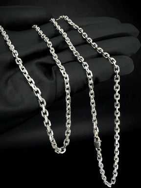 Corrente ''Cadeado" 8mm 70cm  - PRATA 925