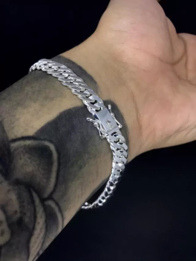 Pulseira elo duplo 8mm - PRATA 925