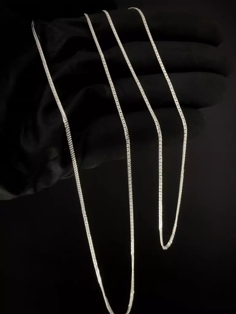 Corrente elo duplo 2mm 70cm - PRATA 925