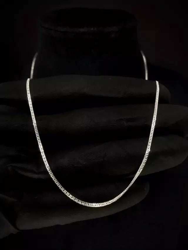 Corrente elo duplo 2mm 70cm - PRATA 925