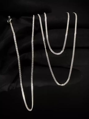 Corrente elo duplo 2mm 70cm - PRATA 925