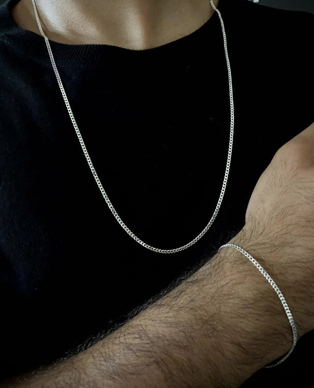 Conjunto Grumet 2mm - Prata 925