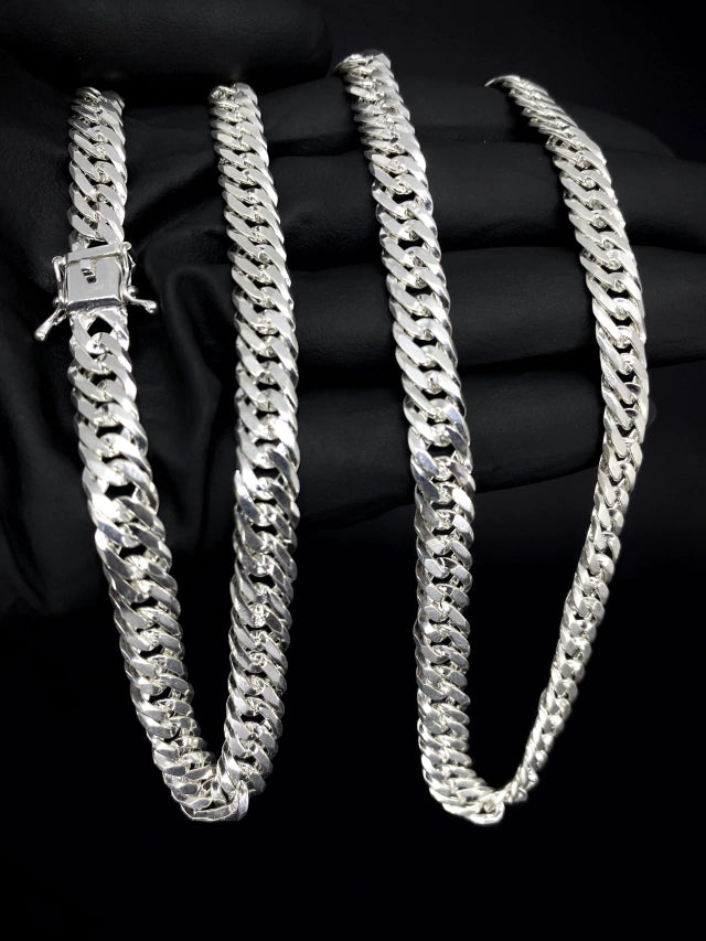 Corrente elo duplo 8mm 70cm - PRATA 925