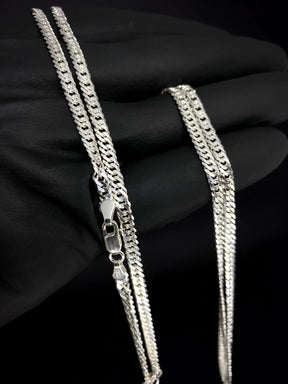 Conjunto Elo Duplo 4mm - PRATA 925