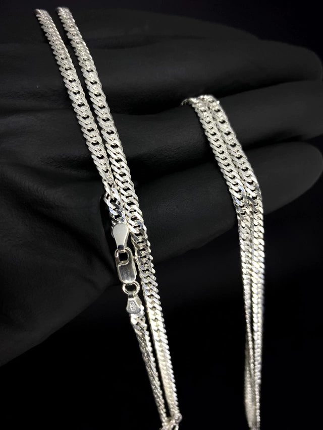 Corrente Elo Duplo 4mm - PRATA 925