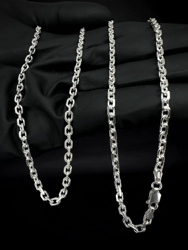 Corrente ''Cadeado" 8mm 70cm  - PRATA 925