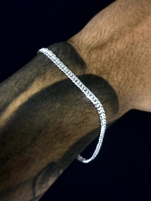 Pulseira Elo Duplo 4mm - PRATA 925