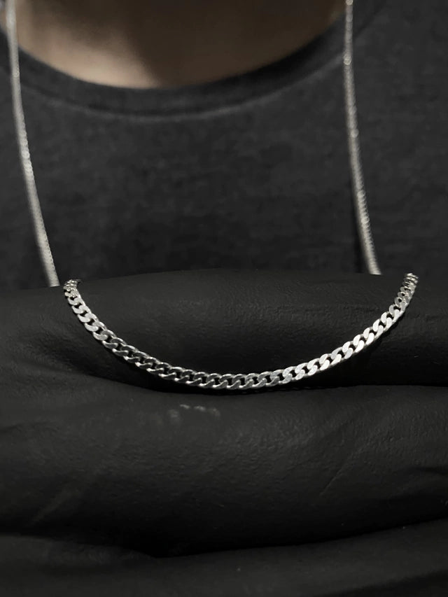 Corrente Grumet 70cm x 2mm - PRATA 925