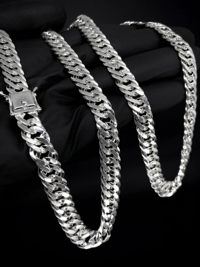 Corrente elo duplo 10mm 70cm - PRATA 925